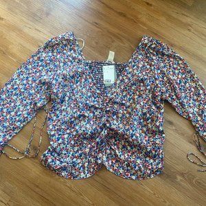 H&M, multicolored (blue, red and yellow), blouse